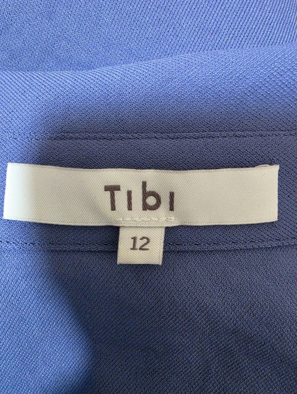 TIBI Blue Chalky Drape Fluted Twill Shirt Dress, 12 Sophisticated Relaxed - Picture 9 of 11